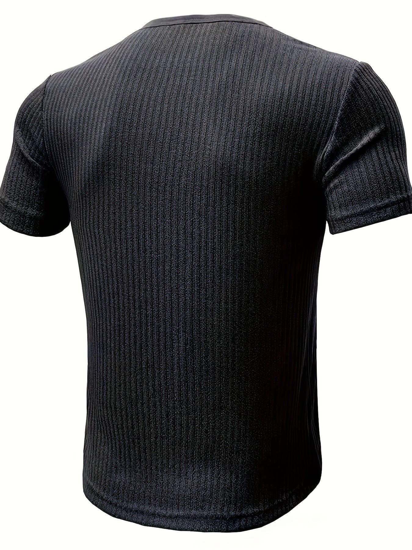 Herren Henley T-Shirt Kurzarm – Geripptes Freizeitshirt mit Knopfleiste für Alltag und Freizeit
