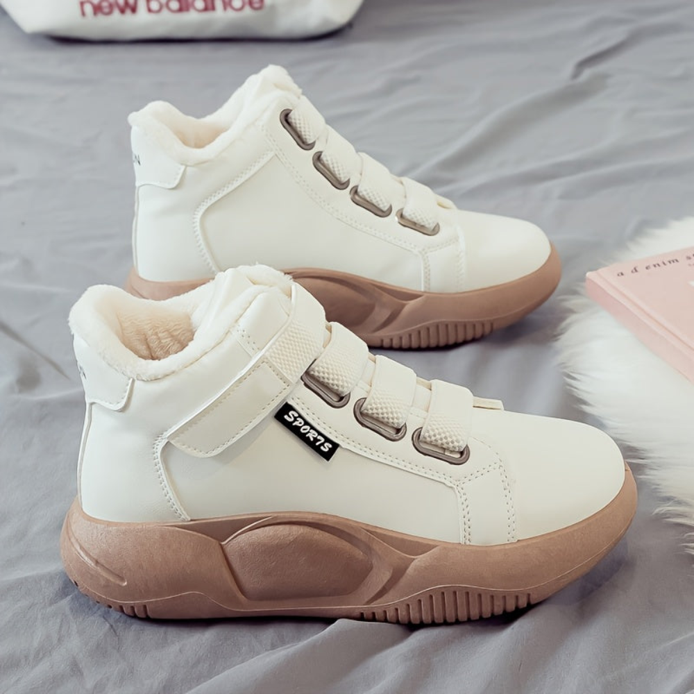 Damen High-Top Sneaker mit Klettverschluss und Futter
