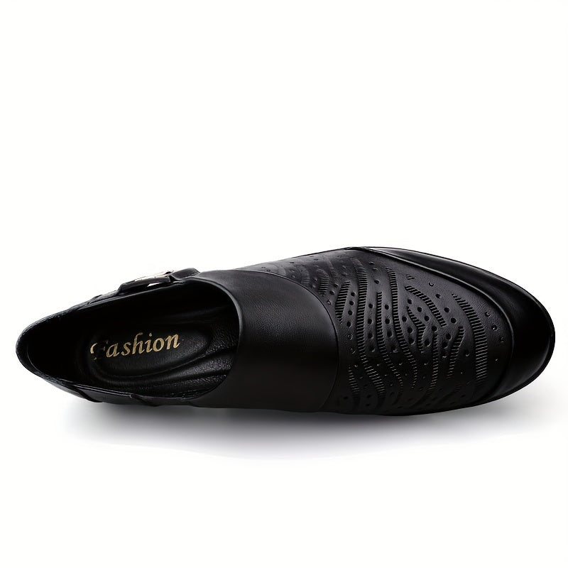 Herren Slip-On Loafer – Modische Freizeitschuhe mit Prägung und moderner Schnalle