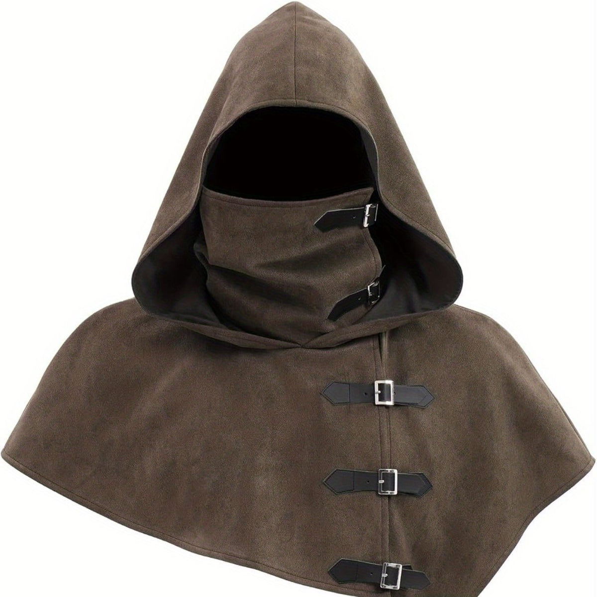 Kapuzencape mit Kragen und Schnallen, Mittelalterlicher Stil