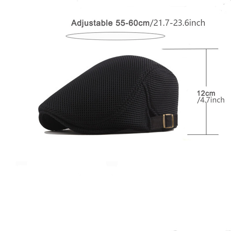 Unisex Schirmmütze Mesh-Gewebe Sommermütze Gatsby-Kappe Verstellbar