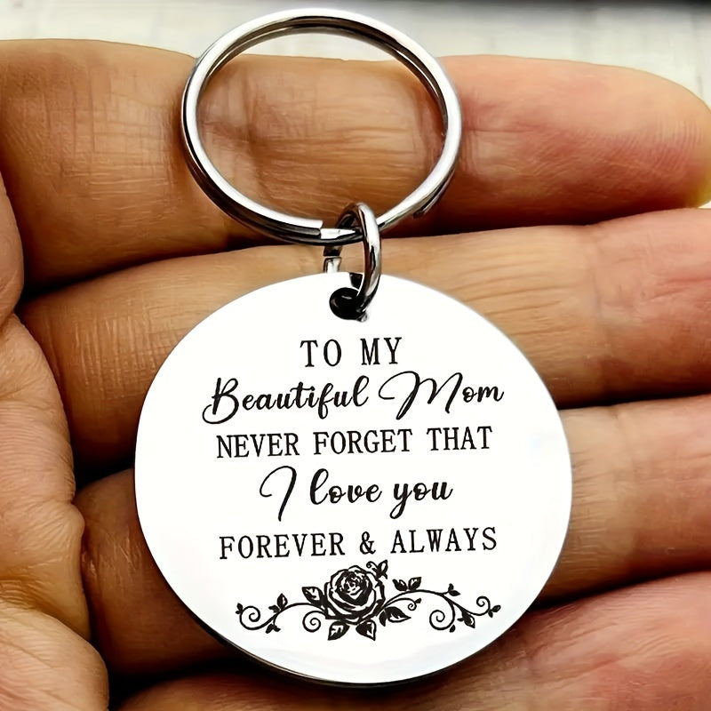 Schlüsselanhänger für Damen – Muttertagsgeschenk mit Gravur "Für meine schöne Mama, ich liebe dich für immer & ewig" – Stilvolles Accessoire und liebevolles Andenken