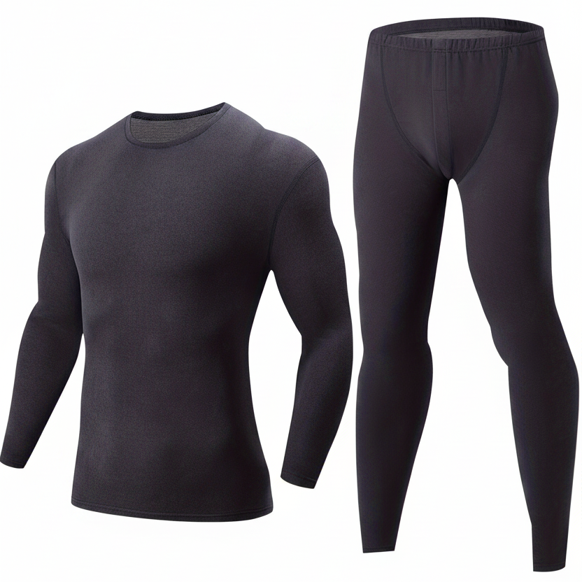 Thermo Unterwäsche Set Herren 2-teilig Langarmshirt & lange Unterhose Basic Warm