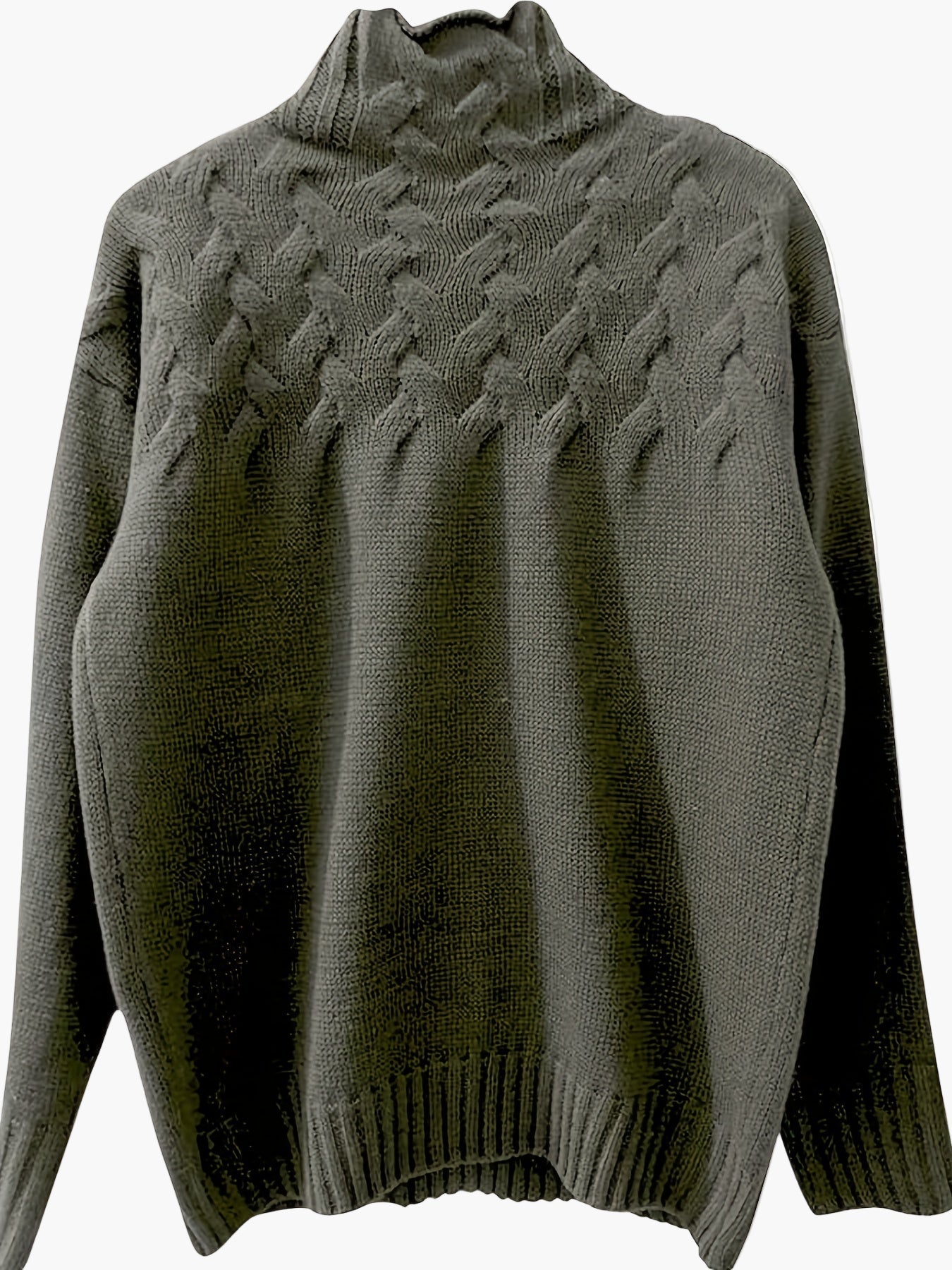 Damen Strickpullover mit Zopfmuster und Stehkragen – Stilvoller Winterpullover für Freizeit und Alltag
