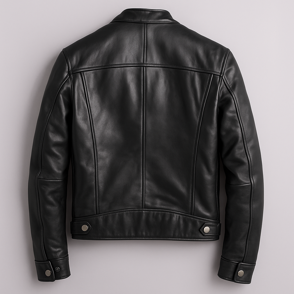 Herren Bikerjacke Grün mit Stehkragen und Reißverschlüssen