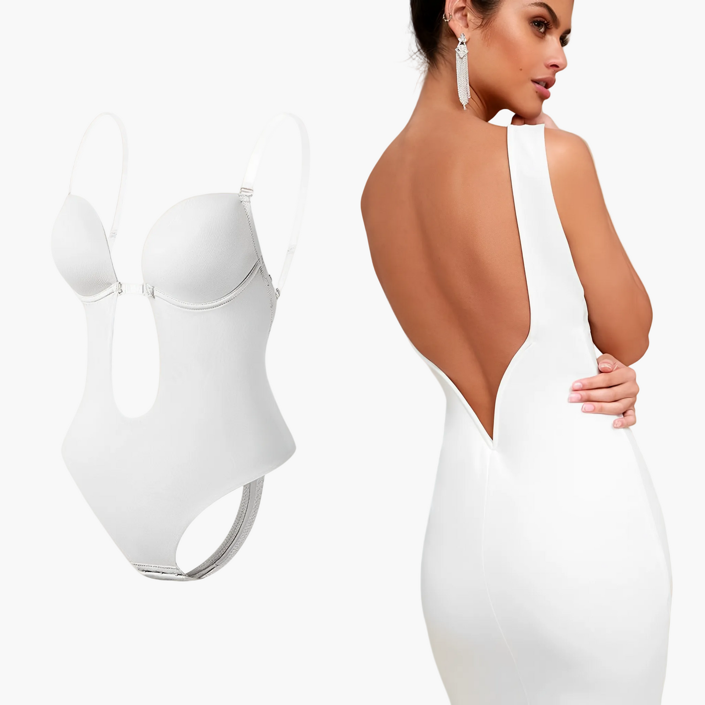 Damen Shapewear-Body mit tiefem Rückenausschnitt – Unsichtbares Design für elegante Abendmode