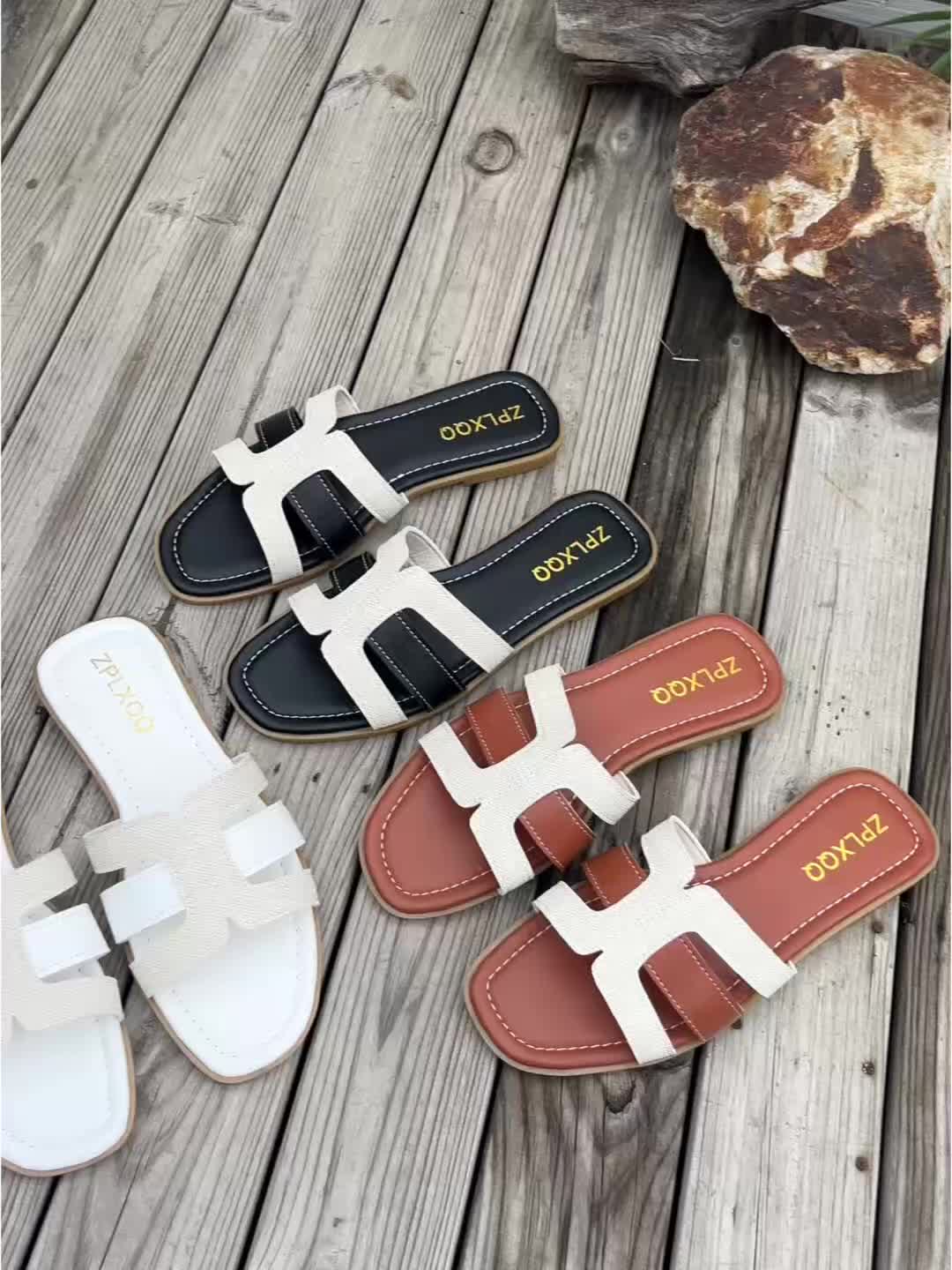 Damen Flache Slide Sandalen – Modische Sommerschuhe für Alltag und Freizeit