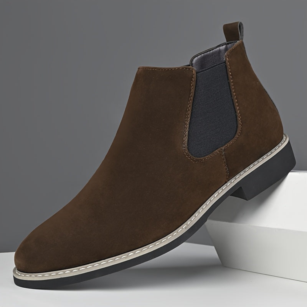 Herren Chelsea Boot Stiefel mit Elastikeinsatz Braun