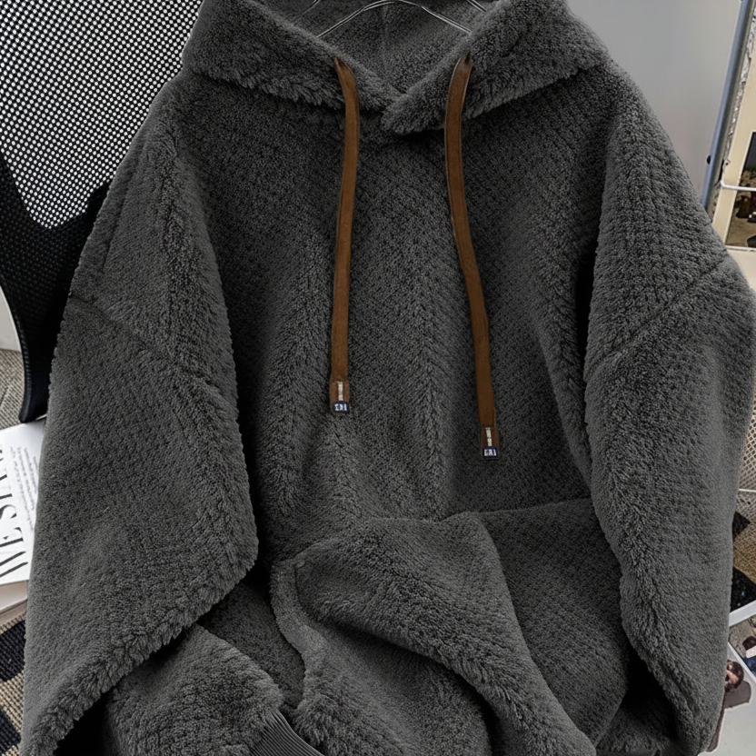Kuscheliger Hoodie mit Kapuze und Kängurutasche – Weicher Teddy-Look