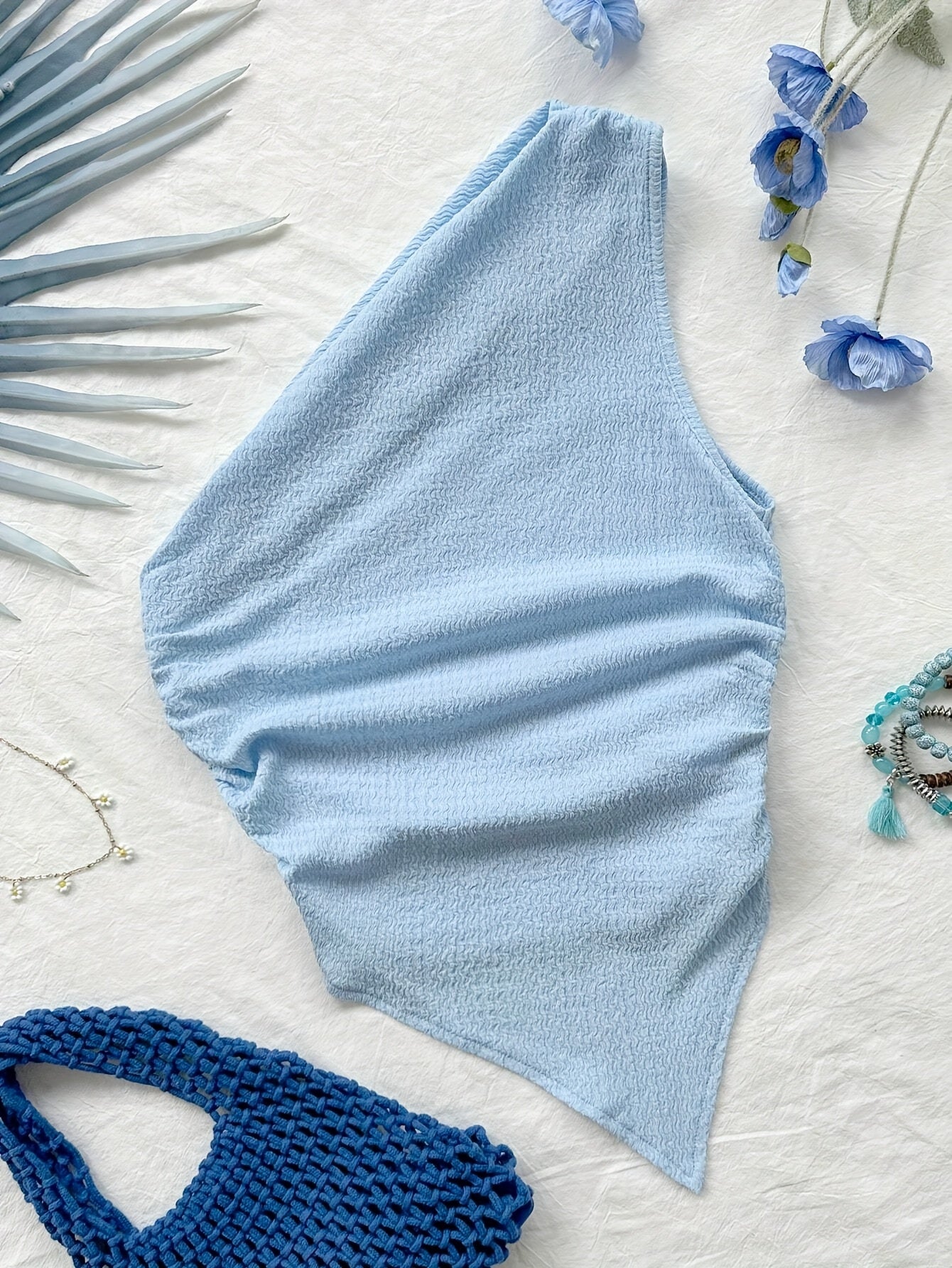 Damen Asymmetrisches Freizeit-Top mit Blumenmuster – Elegantes Sommer Oberteil für Alltag & Urlaub