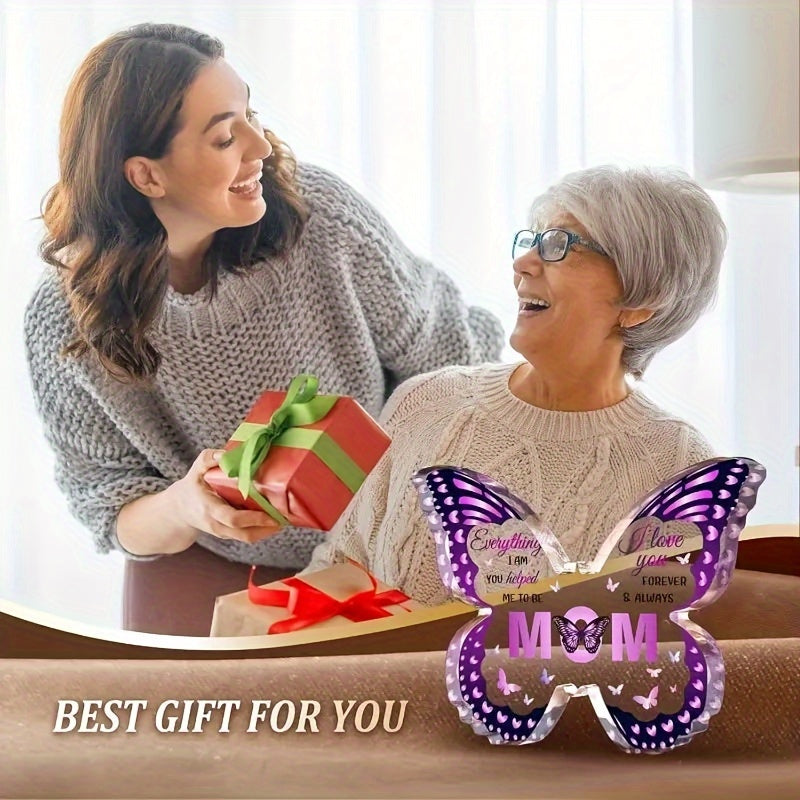 Muttertag Deko Schmetterling Geschenk für Frauen – Elegante Tischdekoration mit Spruch für Mama, Dankeschön Muttertagsgeschenk