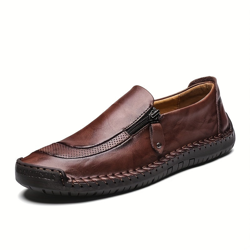 Herren Vintage Loafer mit Reißverschluss – Bequeme Freizeitschuhe für Alltag und Party