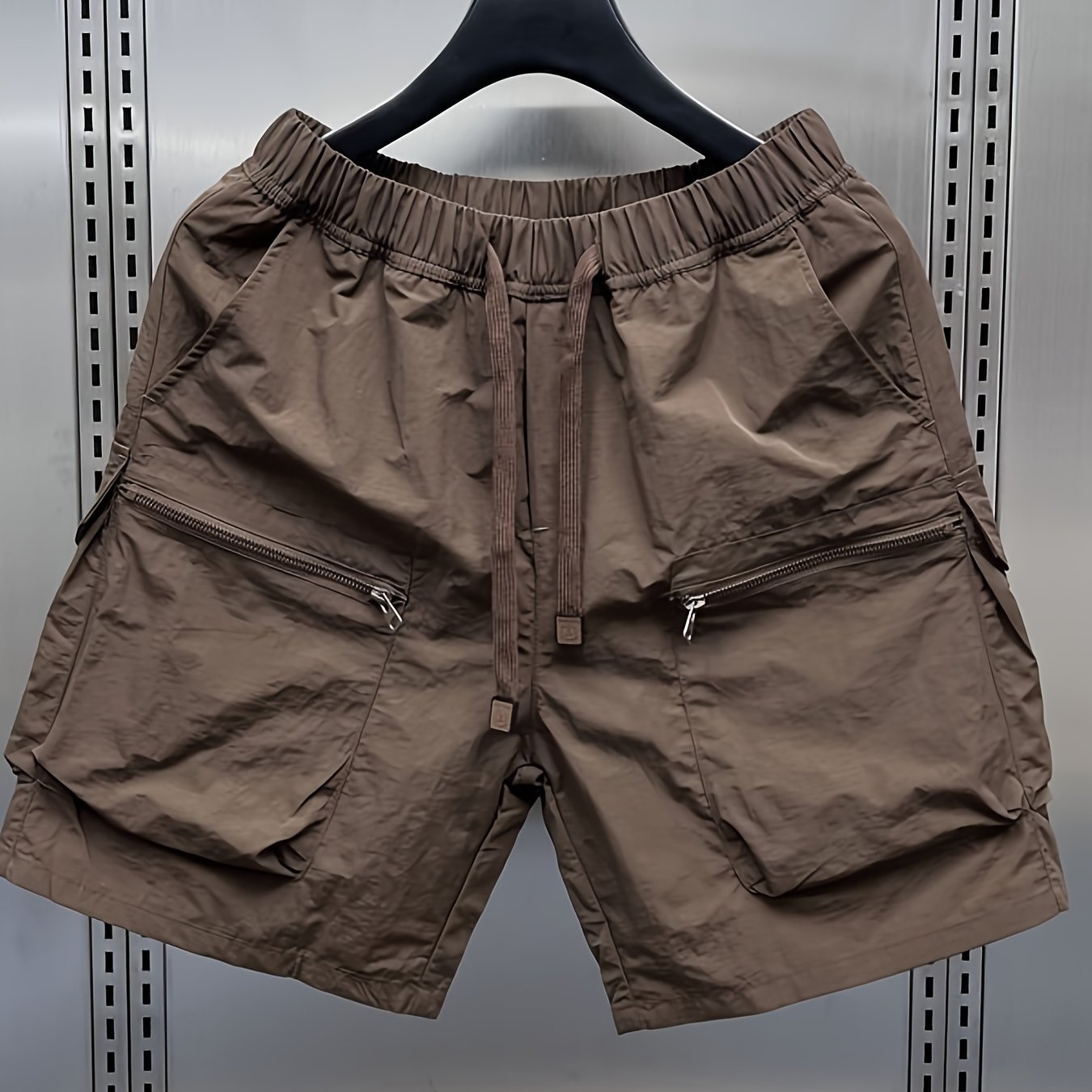 Herren Utility Cargo Shorts mit großen Taschen und Zippern – Funktionale Freizeitshorts