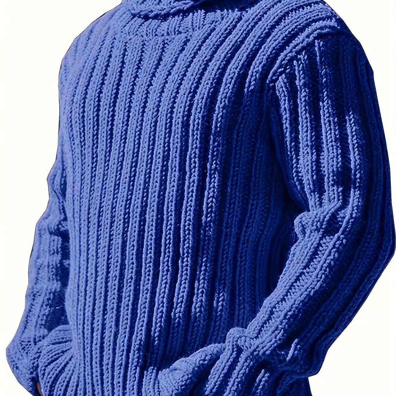 Herren Rollkragenpullover, grob gestrickt, Rippmuster, Schwarz
