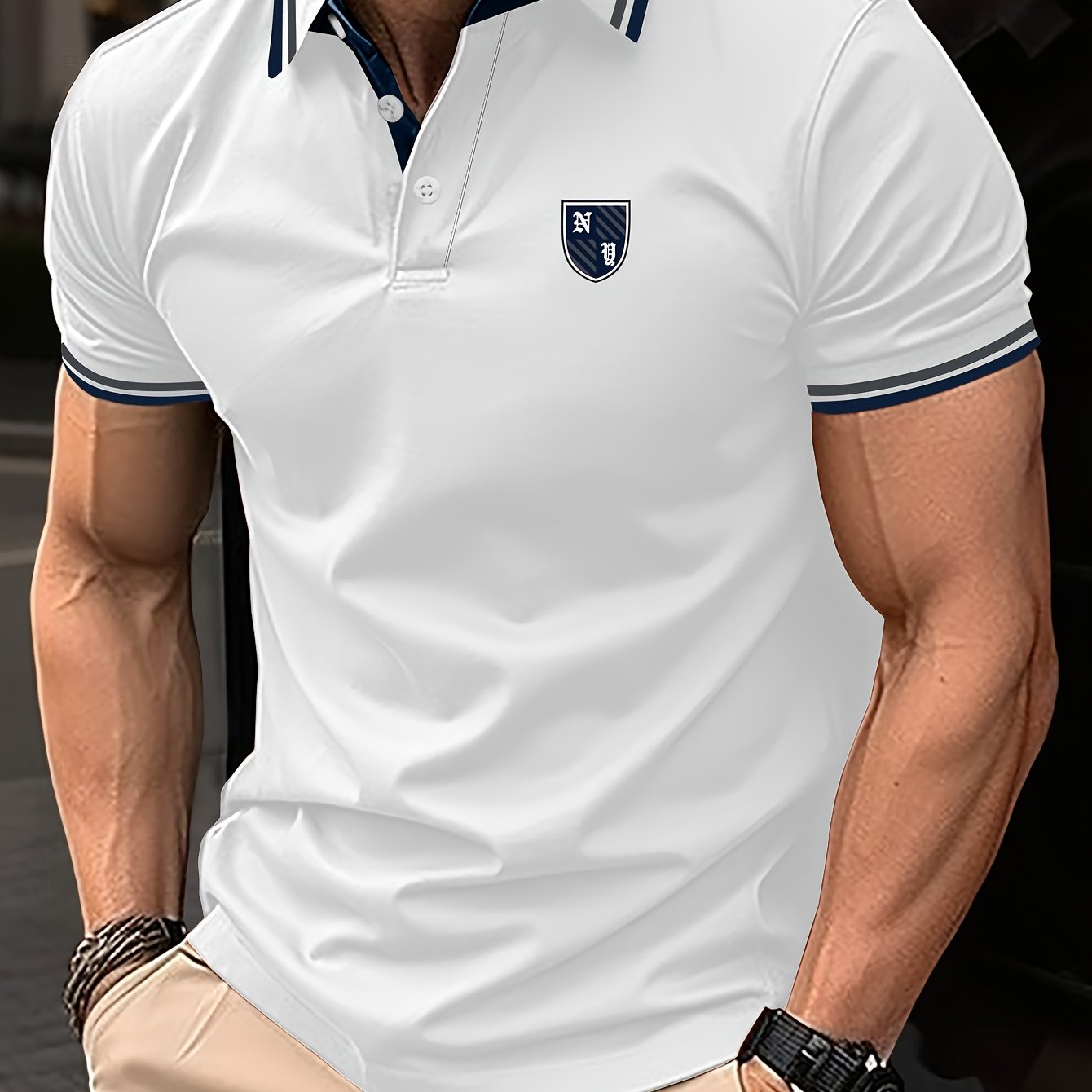 Herren Poloshirt mit Stickerei – Klassischer Casual Style für Alltag und Freizeit