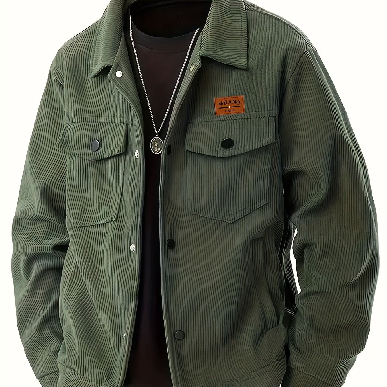 Herren Rippstrick Jacke mit Kentkragen und Brusttaschen