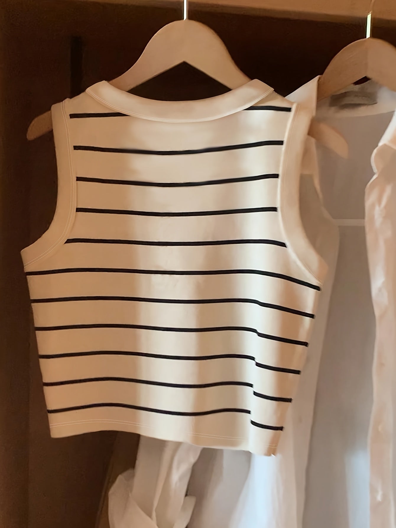 Damen Streifen Tanktop – Ärmelloses, Elegantes Preppy-Top für Alltag & Freizeit