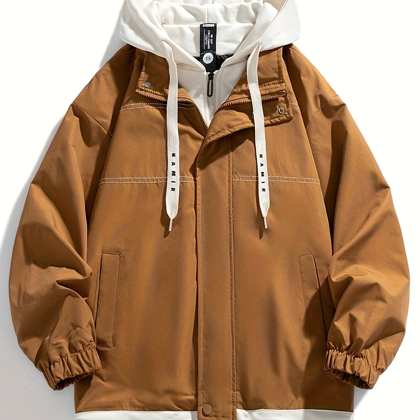 Unisex Jacke mit Kapuze und Reißverschluss, mehrfarbig