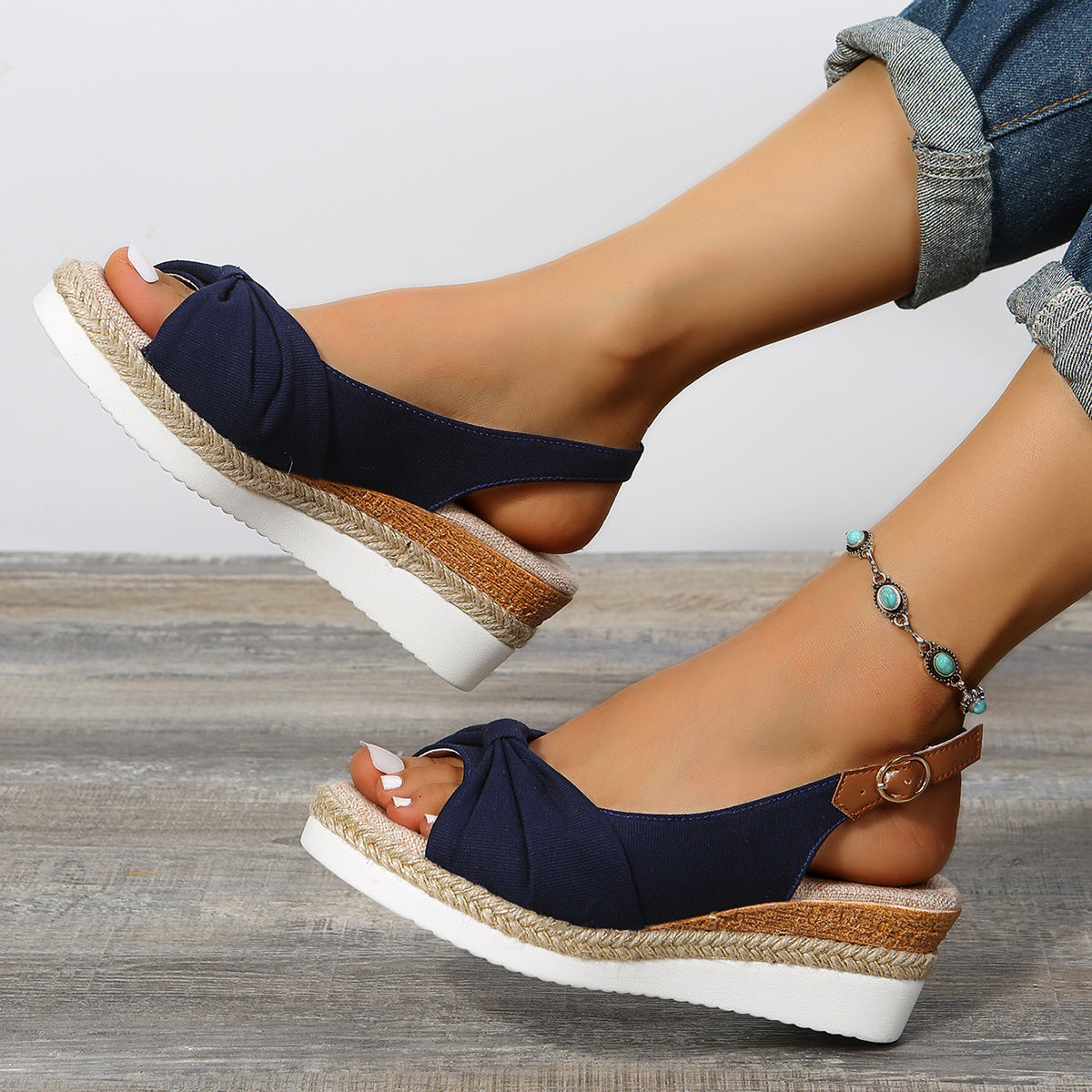 Joan – Sandalen mit Hanfseil und Schleife