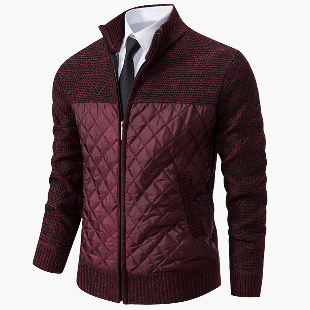 Herren Strickjacke im modernen Casual-Business Stil – Elegante Übergangsjacke mit Stehkragen