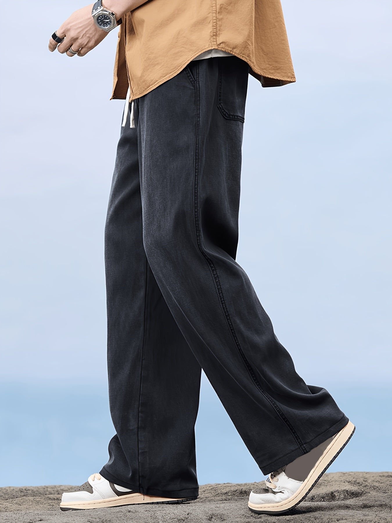 Herren Weite Jeans mit Kordelzug – Lässiger Freizeitstil für Alltag und Wochenende