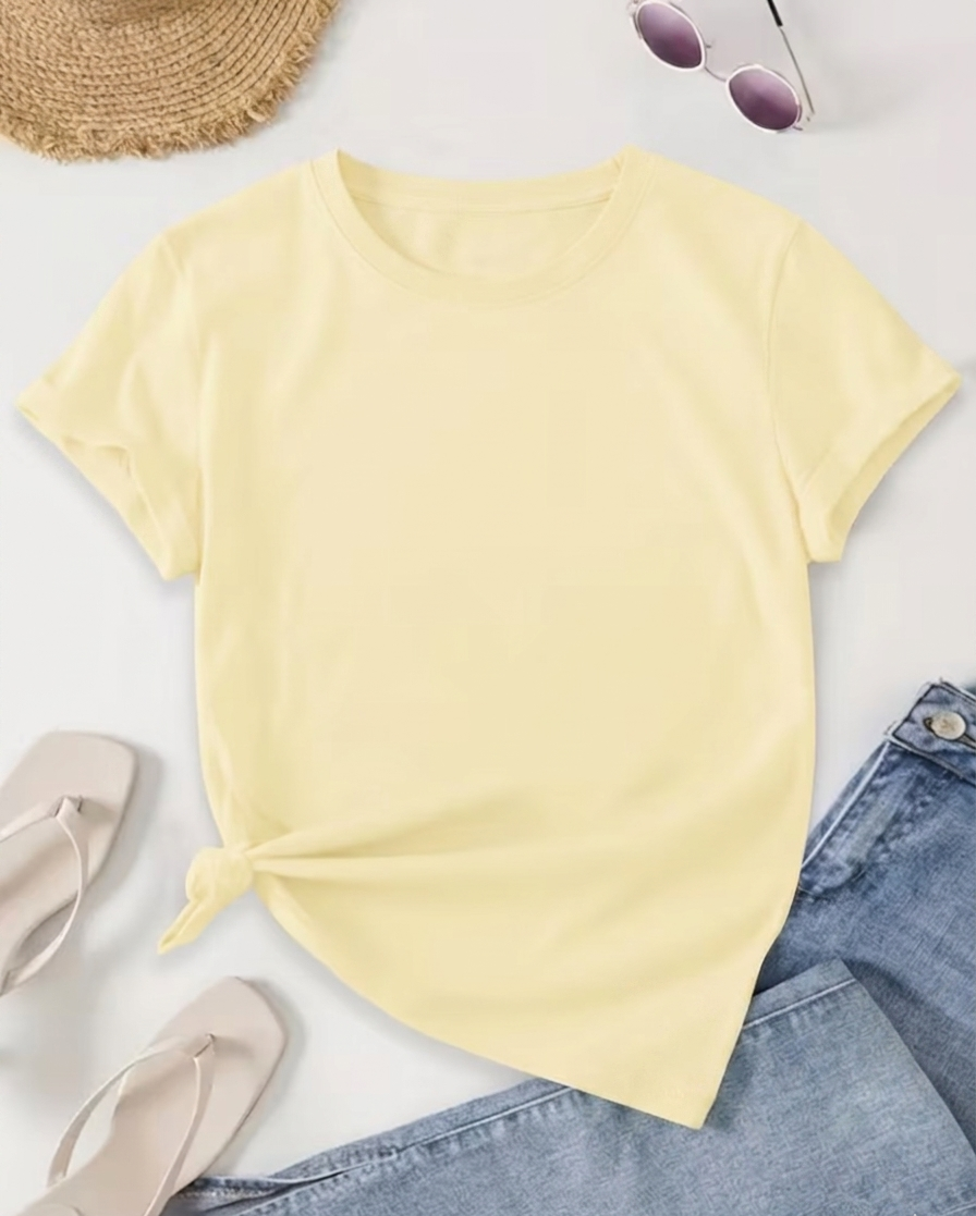 Damen Basic T-Shirt im Casual-Stil für Alltag und Freizeit