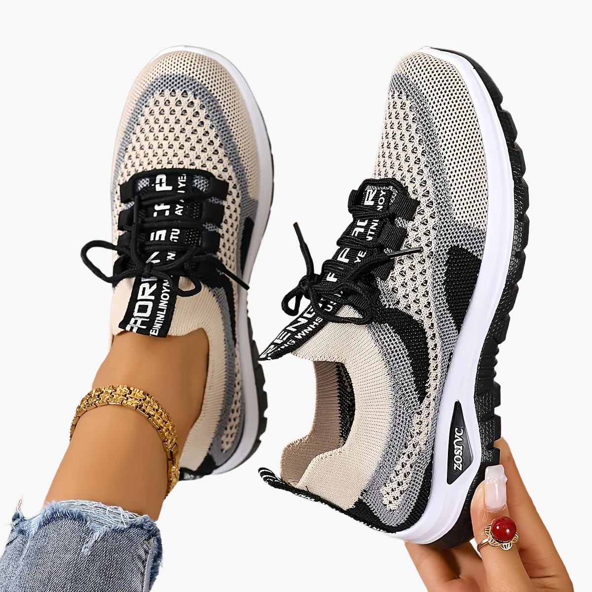 Damen Sneaker Freizeit Atmungsaktiv Leicht Laufschuhe Sportlich