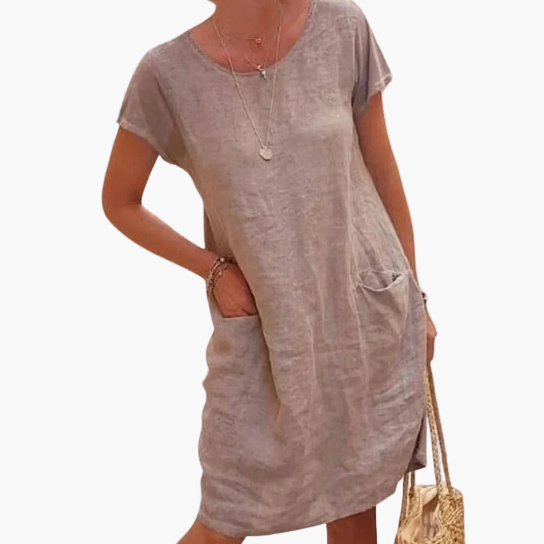 Damen-Freizeitkleid im lockeren Schnitt mit Seitentaschen