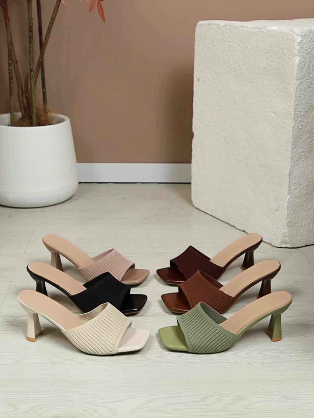 Damen High Heel Mules mit Absatz und modernem Design – Elegante Slip-Ons für Alltag & Anlass