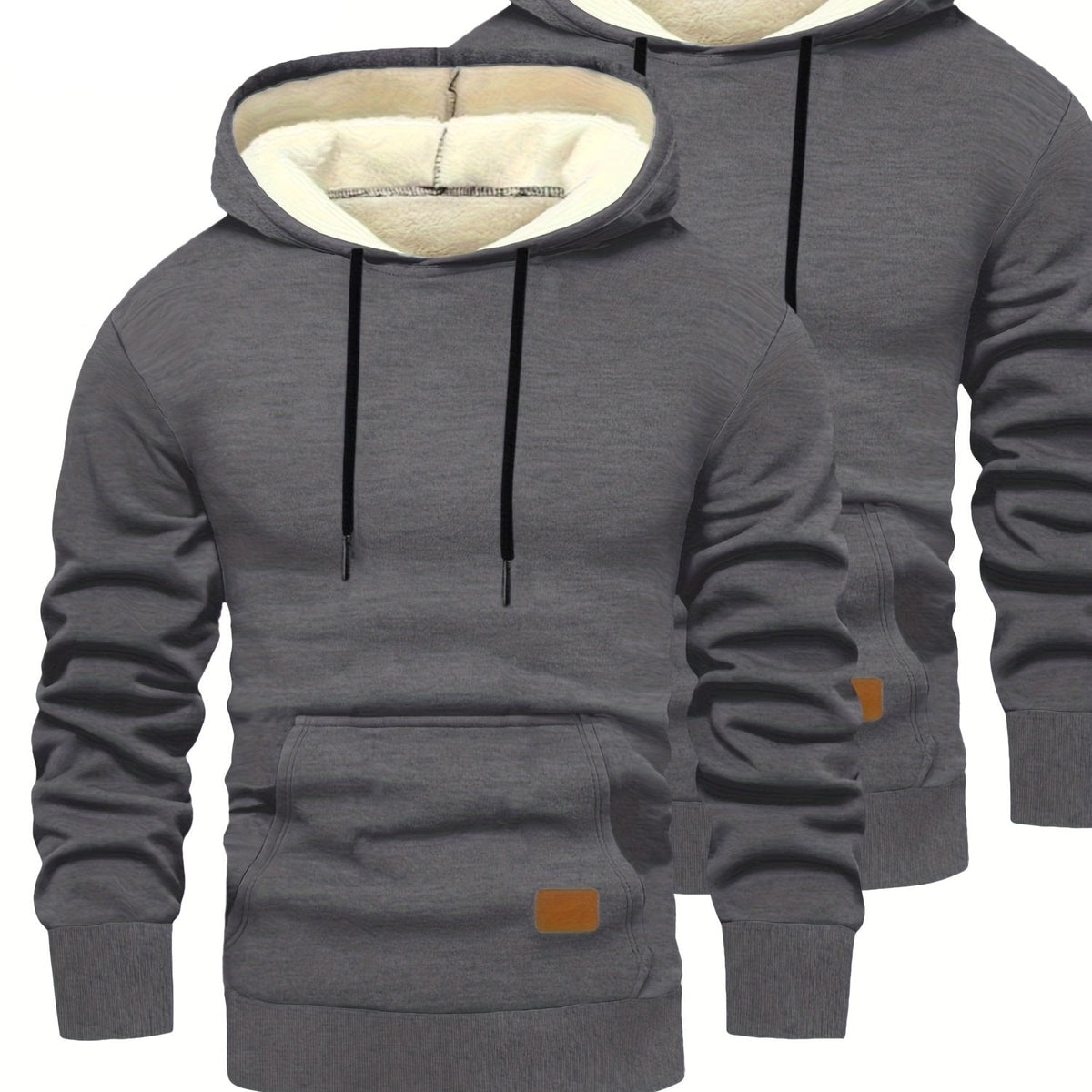 Loose Fit Hoodie Set 2er-Pack mit Fleecefutter, Kapuze und Kängurutasche
