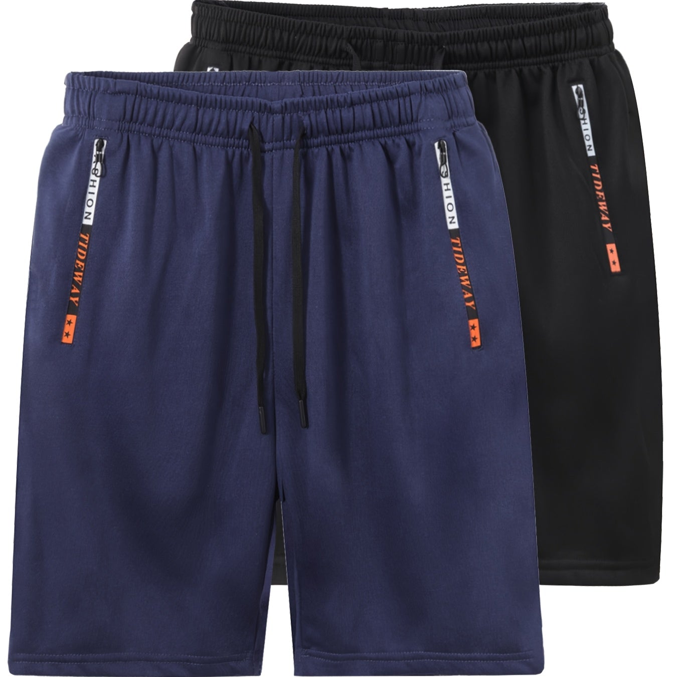 Herren Sportshorts 2er Pack – Bequeme Fitness- und Trainingsshorts mit Reißverschlusstaschen