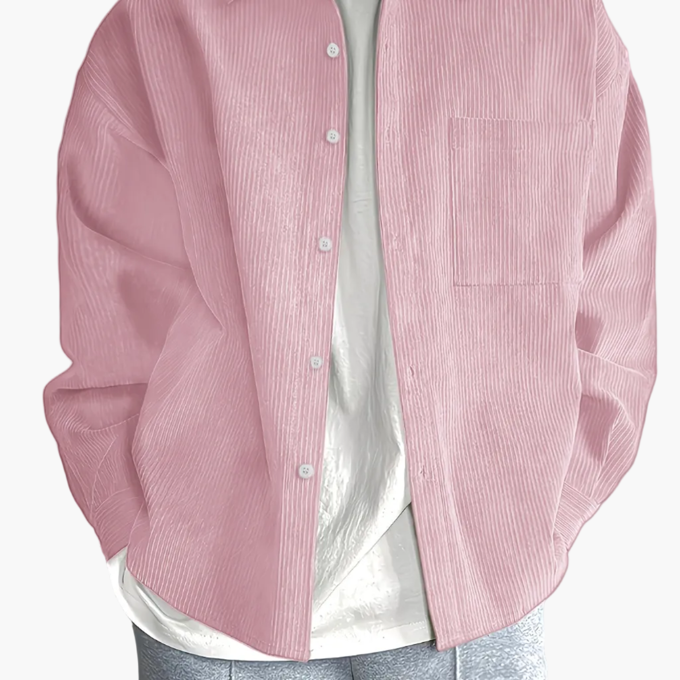 Herren Oversized Cordhemd Casual Streetwear – Lässiges Freizeithemd für Alltag und Trend-Looks