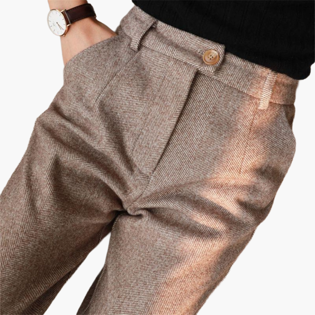 Herren Heritage Herringbone Anzughose – Klassisch, Stilvoll, Vielseitig