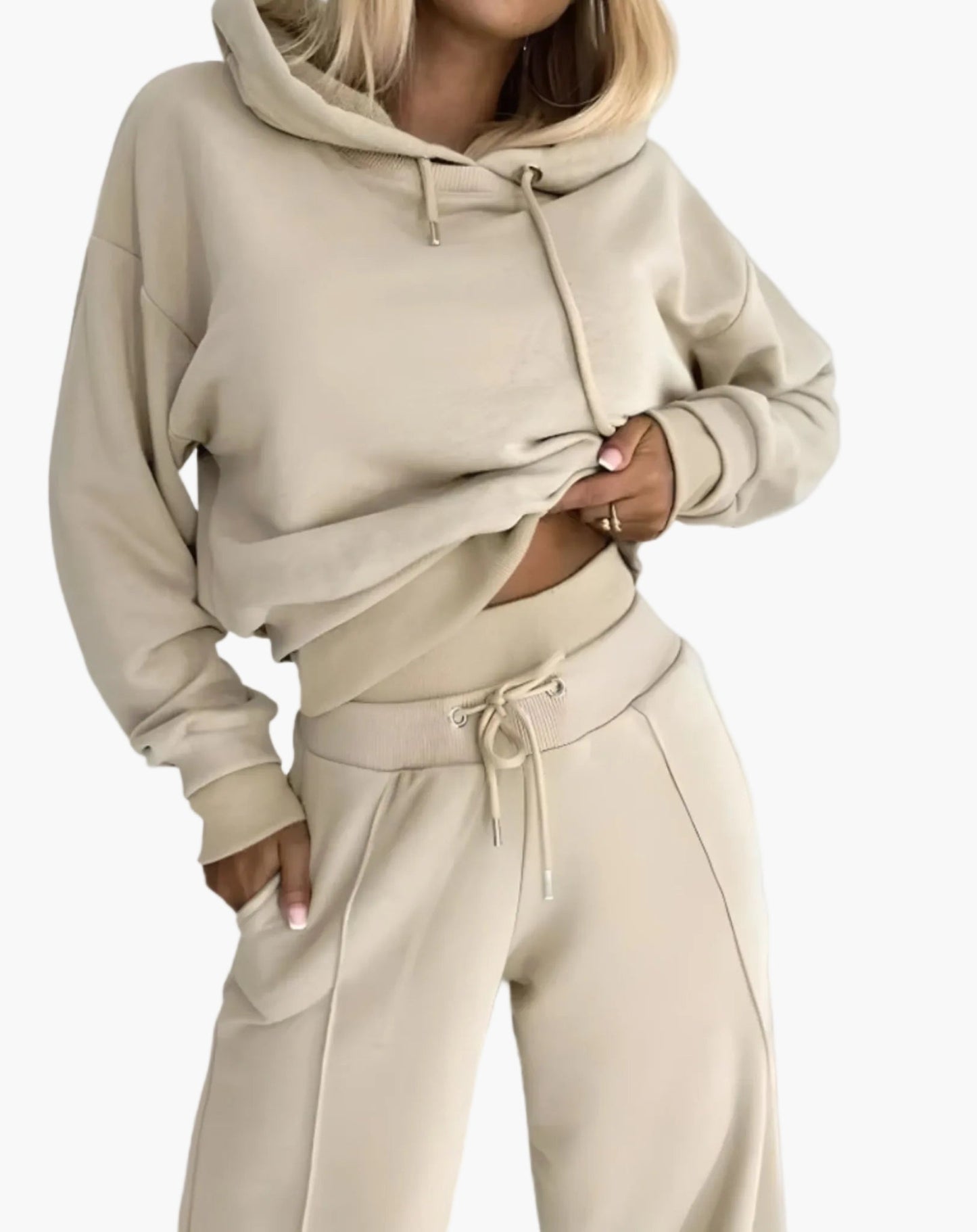 Damen Freizeit-Set 2-teilig – Moderner Hoodie & Weite Jogginghose, Lässig & Bequem, Ideal für Alltag und Sport