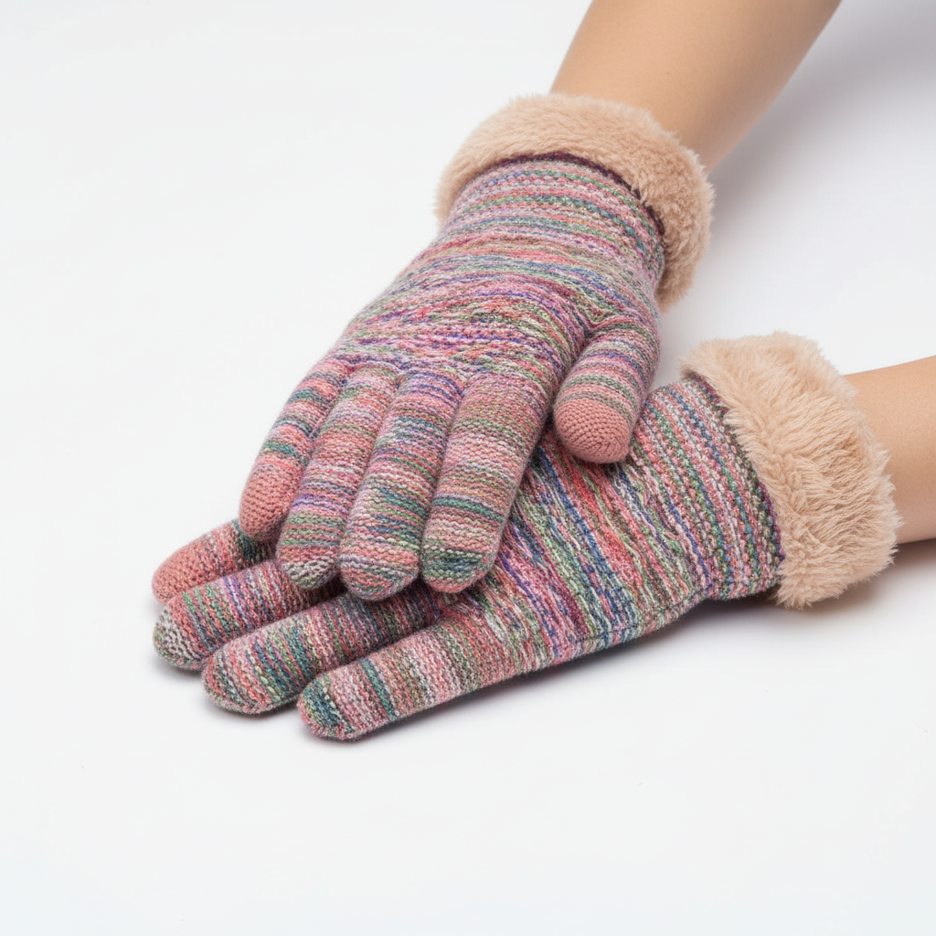 Damen Winterhandschuhe mit Touchscreen-Funktion und Fleecefutter