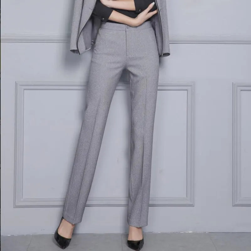 Damen Stoffhose Business elegant hohe Taille Slim Fit