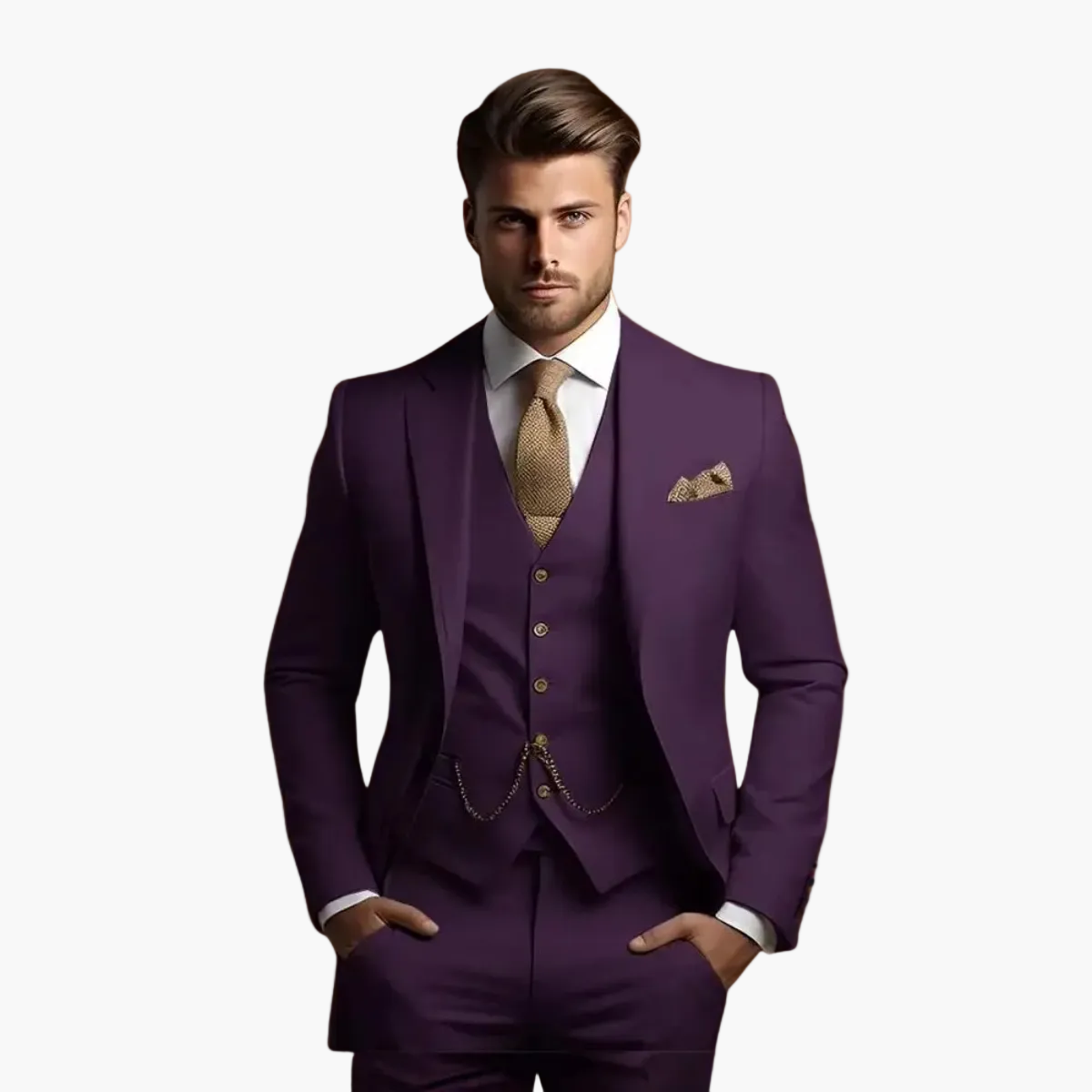 Eleganter Herren Anzug Dreiteilig – Slim Fit Business & Hochzeit Festanzug