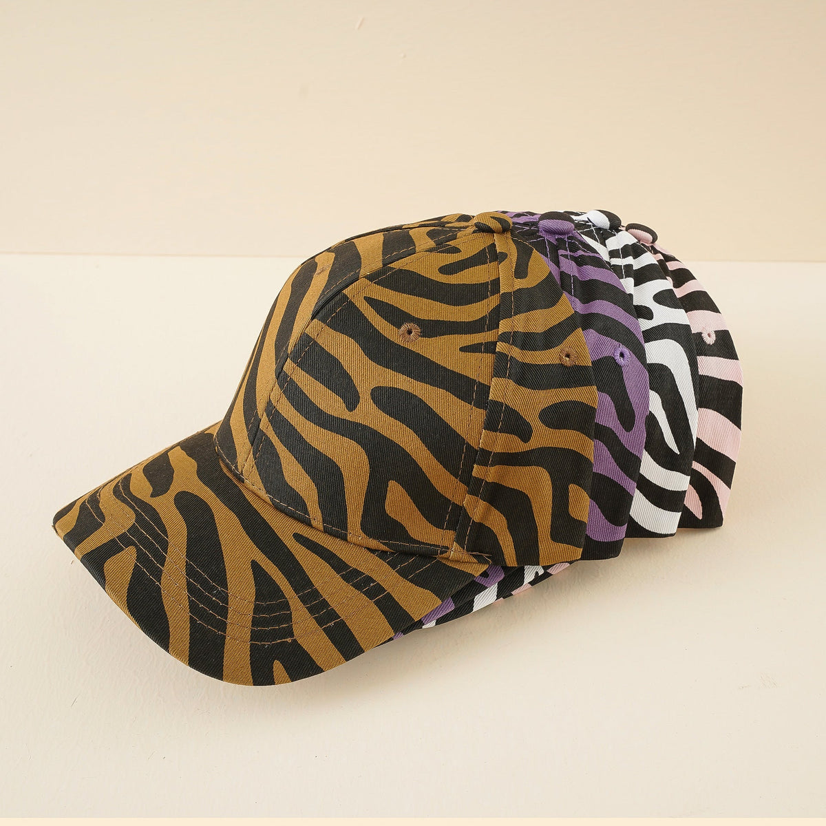 Baseball Cap mit Zebra-Muster und verstellbarem Riemen