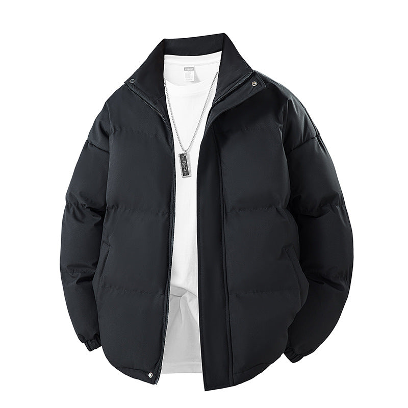 Unisex Winter Steppjacke Schwarz mit Stehkragen