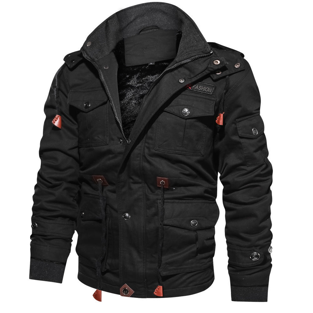 Herren Winterjacke mit Kapuze, Teddyfutter und mehreren Taschen