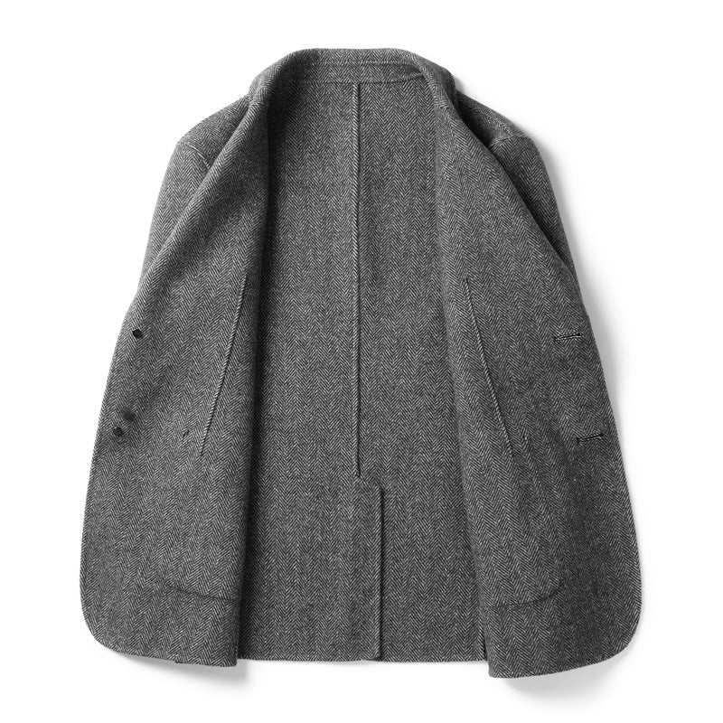 Herren Blazer Sakko aus weichem Material, einreihig, mit Reverskragen und Taschen