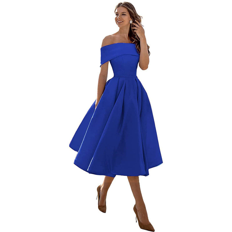 Elegantes Damen-Cocktailkleid mit schulterfreiem Design für festliche Anlässe