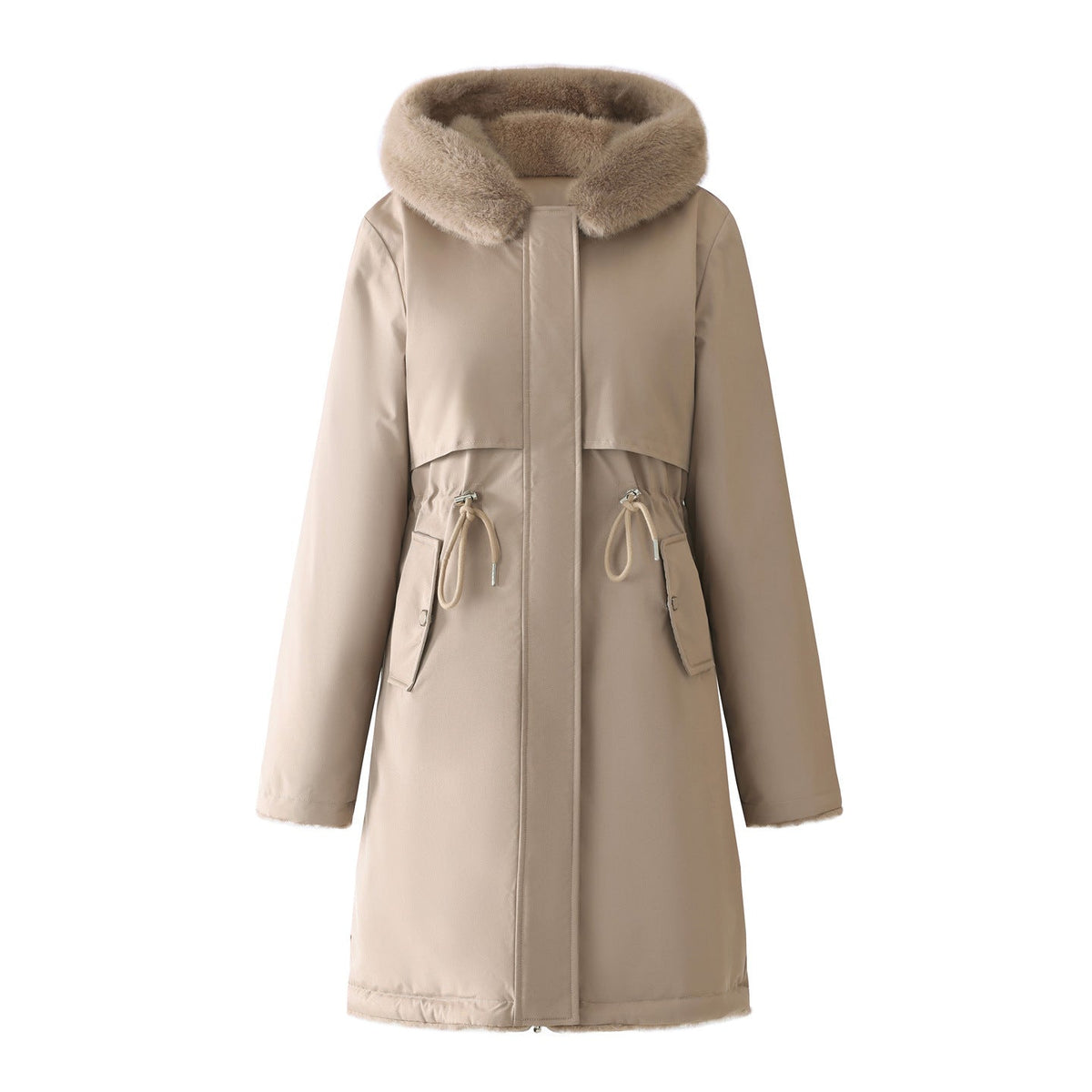 Damen Winterparka mit Kapuze und weichem Futter