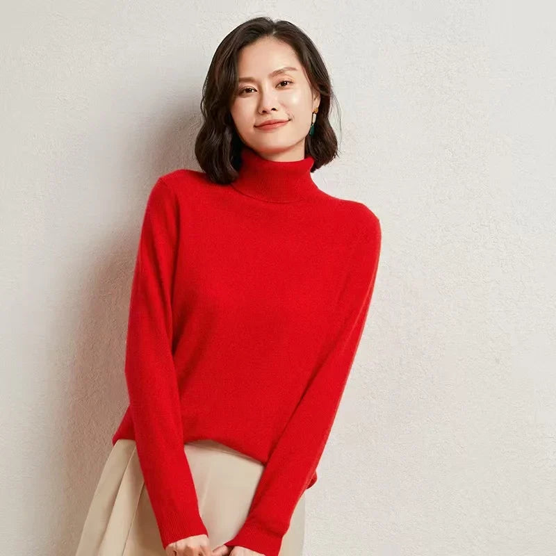 Damen Rollkragenpullover, langärmlig, weiches Material