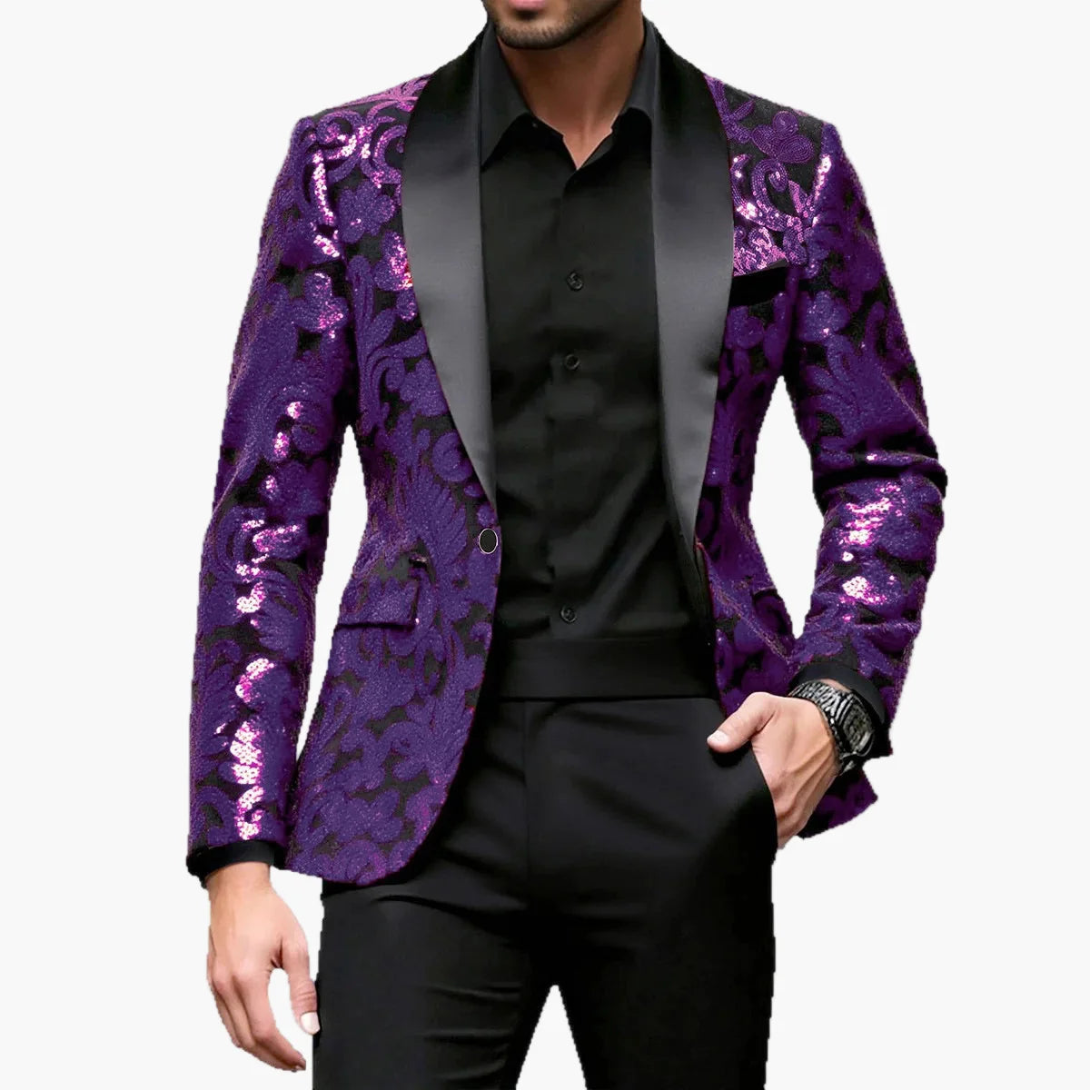 Herren Luxus Smoking Sakko für festliche Anlässe – Eleganter Party- und Bühnen-Blazer im modernen Design