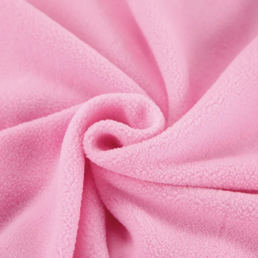 Damen Fleece Pullover Pink mit Reißverschluss Stehkragen