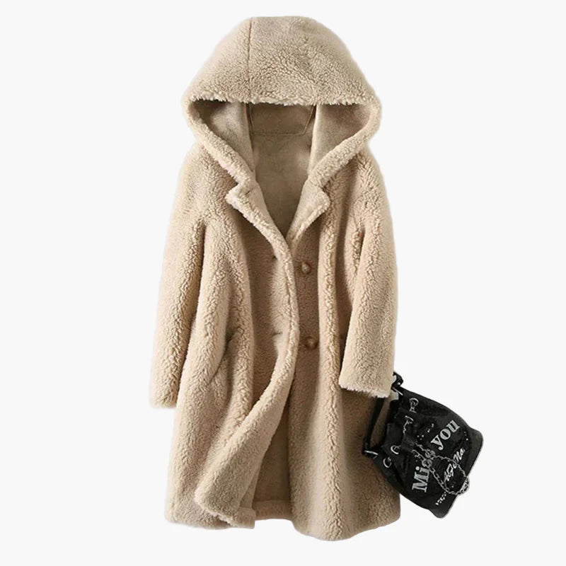 Damen Teddyfell-Mantel mit Kapuze – Kuscheliger Wintermantel für Alltag & Freizeit