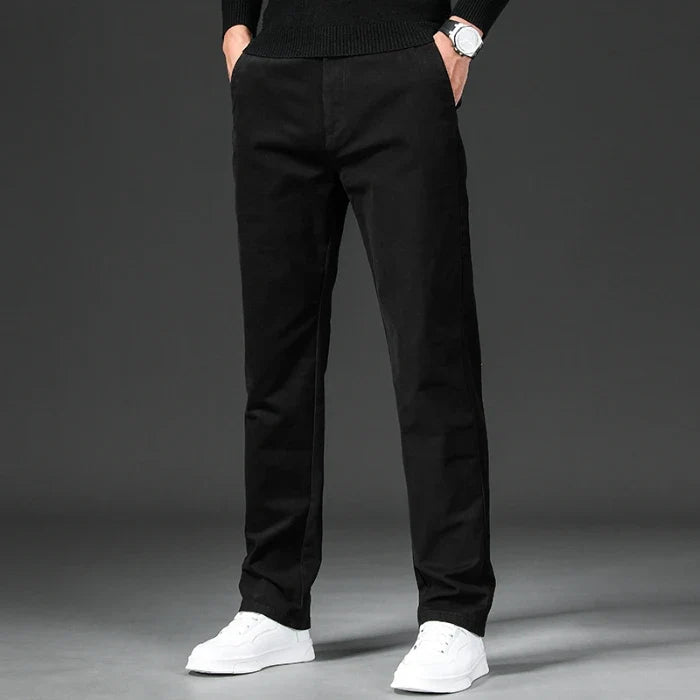Herren Chino Hose Beige Freizeithose Khaki Straight Fit