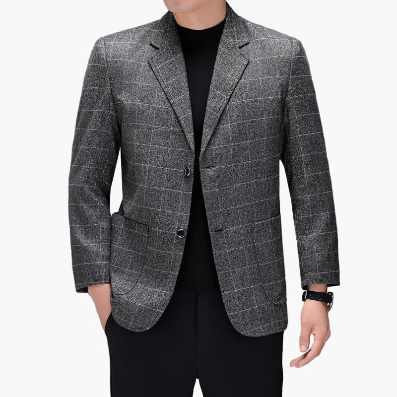Herren Business Casual Blazer – Modernes Karo Sakko für Büro und Freizeit