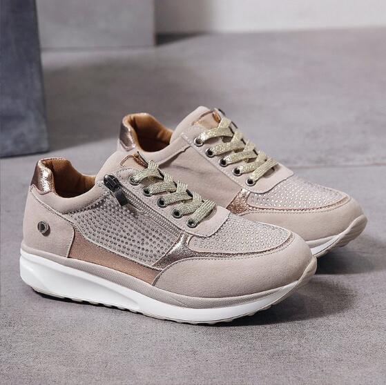 Damen Sneaker mit seitlichem Reißverschluss – Bequeme Alltagsschuhe im modernen Streetstyle-Look